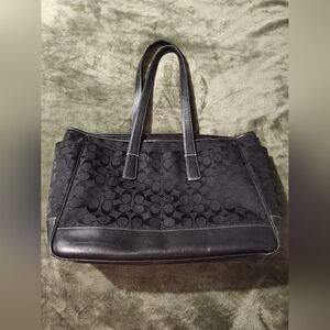 Coach Black Signature Tote Bag
